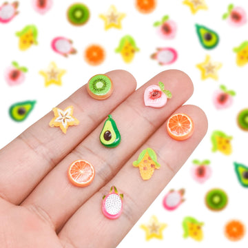 100 Pieces Mini Fruits For Dollhouse Miniatures Mini Food For Crafts Tiny Resin Things For Dollhouse Mini Kitchen Micro Landscap