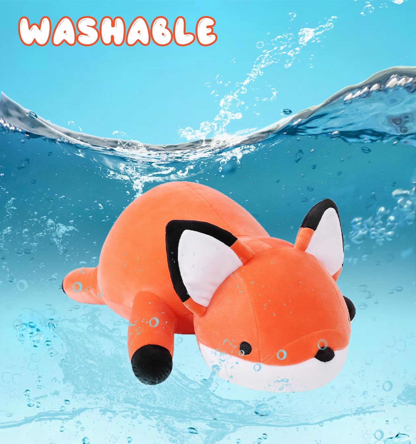 22' Weighted Stuffed Animals, 4.2Lb Cute Weighted Fox Plush Toy Throw Pillows Giant Cuddle Plushies Dolls (Fox)