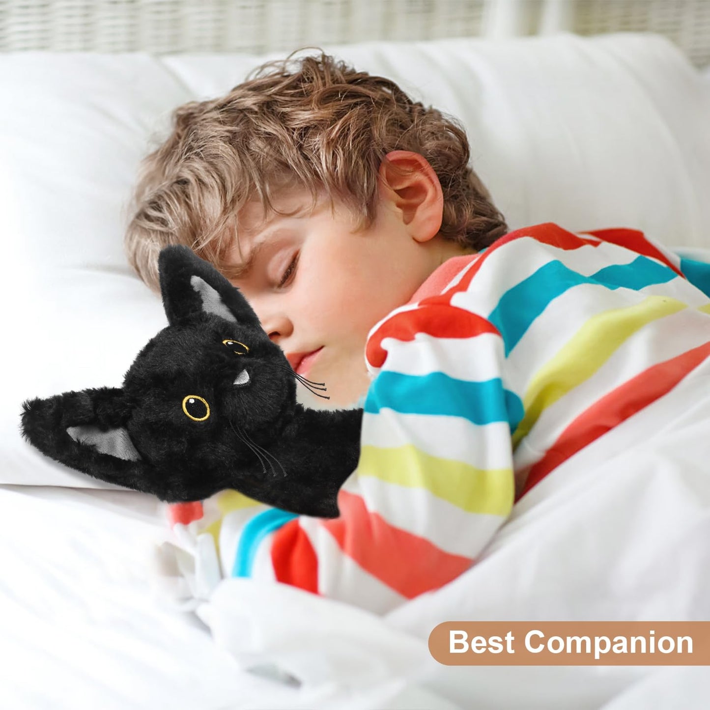 SuzziPals Devon Cat Plush - Coolable & Heatable Microwavable Heating Pad, Lavender Scent, Black Color, Perfect Gift for Kids & Adults