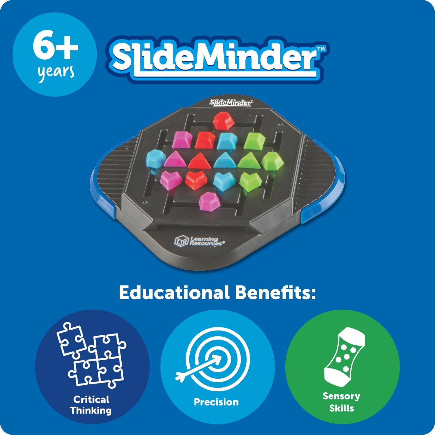 Learning Resources Slideminder Brain Teaser Puzzle Game, 3D Puzzle, Slide Puzzle For Kids, Brain Teasers, Fidget Toy, Travel Gam
