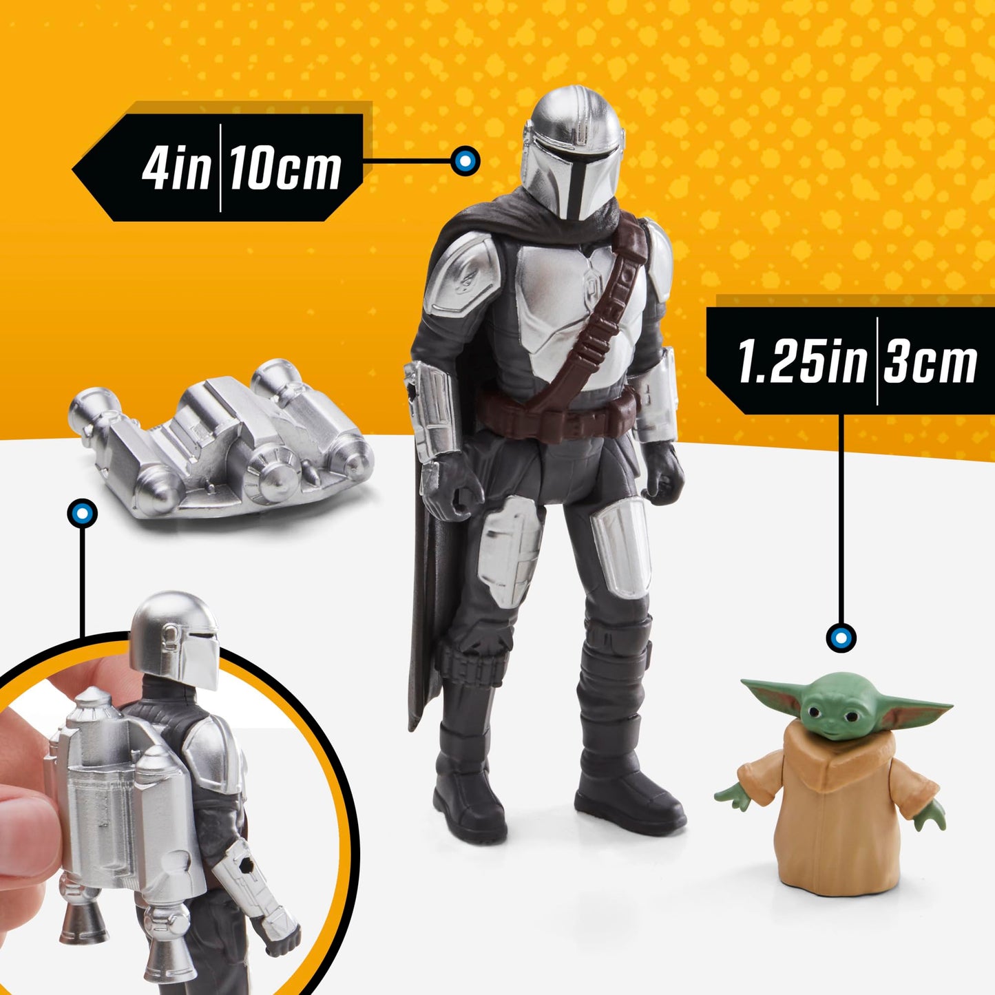 Star Wars Epic Hero Series The Mandalorian'S N-1 Starfighter Ship, 4-Inch Scale Grogu & Mandalorian Action Figures, Toys For Boys & Girls Ages 4+