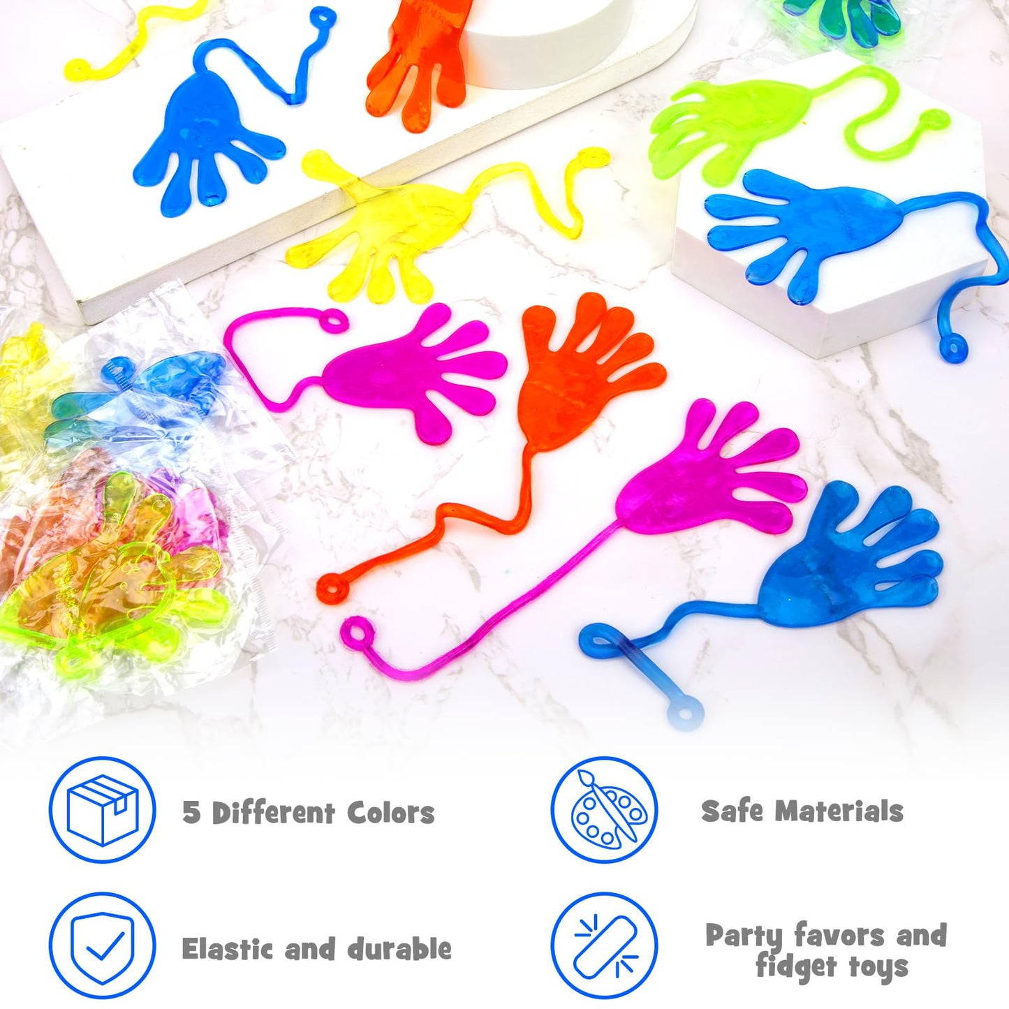 Shindel 24Pcs Sticky Hands, Sticky Hands For Kids Party Favors Goodie Bags Stuffers, For Kids Easter Party Favors, Egg Hunt Filler