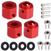 Aimrock Aluminum 12Mm Hex Wheel Hubs 10Mm Offset Spacers Adapters For 1/10 Trx4 Trx6 Rc Crawler Truck (Red, 10Mm)