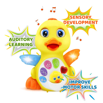 Stone And Clark Dancing Easter Duck W/Lights And Music - Toddler Learning & Crawling Baby Toys - Baby Musical And Light Up Toys