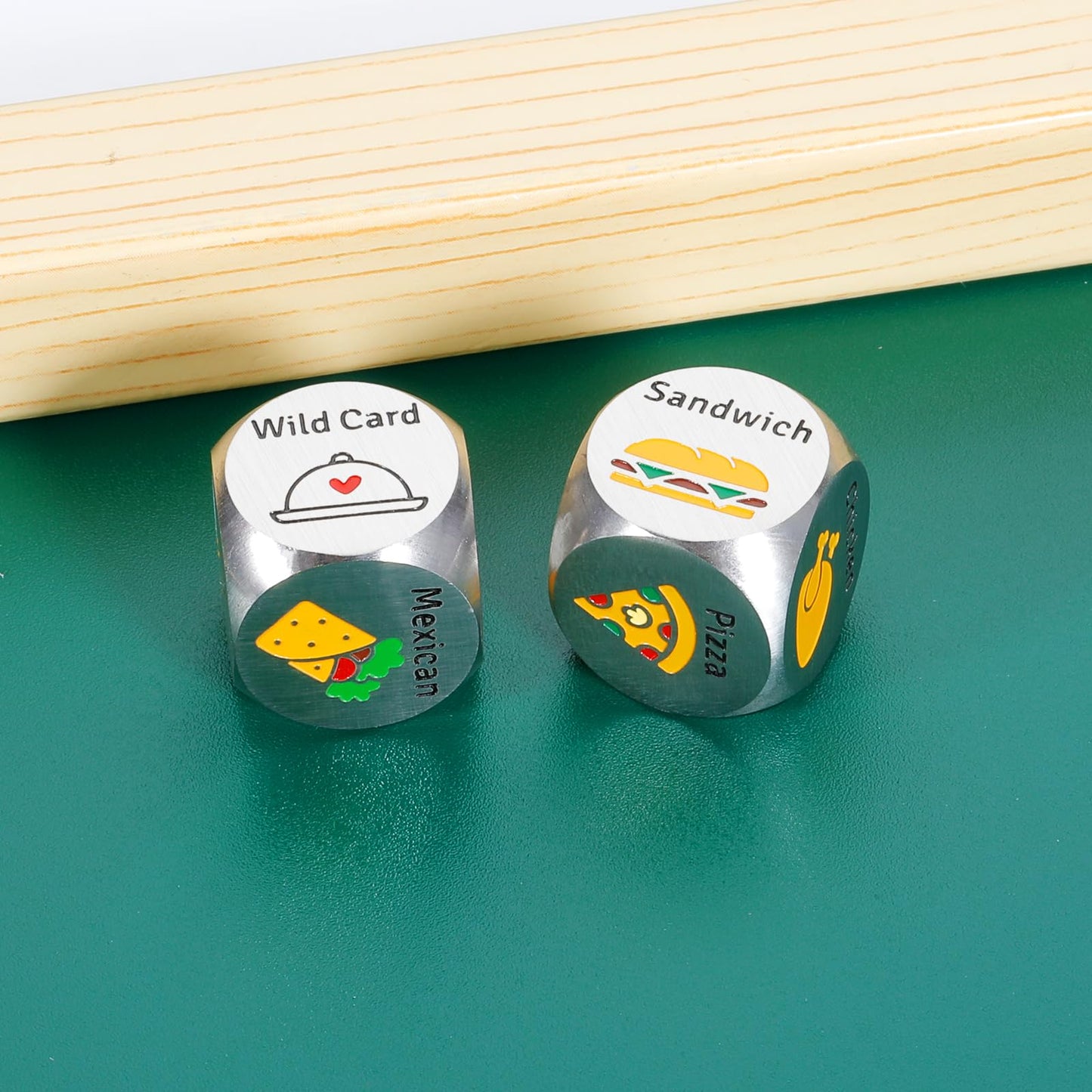 2PCS Food Dice for Couple 11th Anniversary Steel Gifts 50th 25th Anniversary Day Gifts for Couple Couple Games for Date Night We