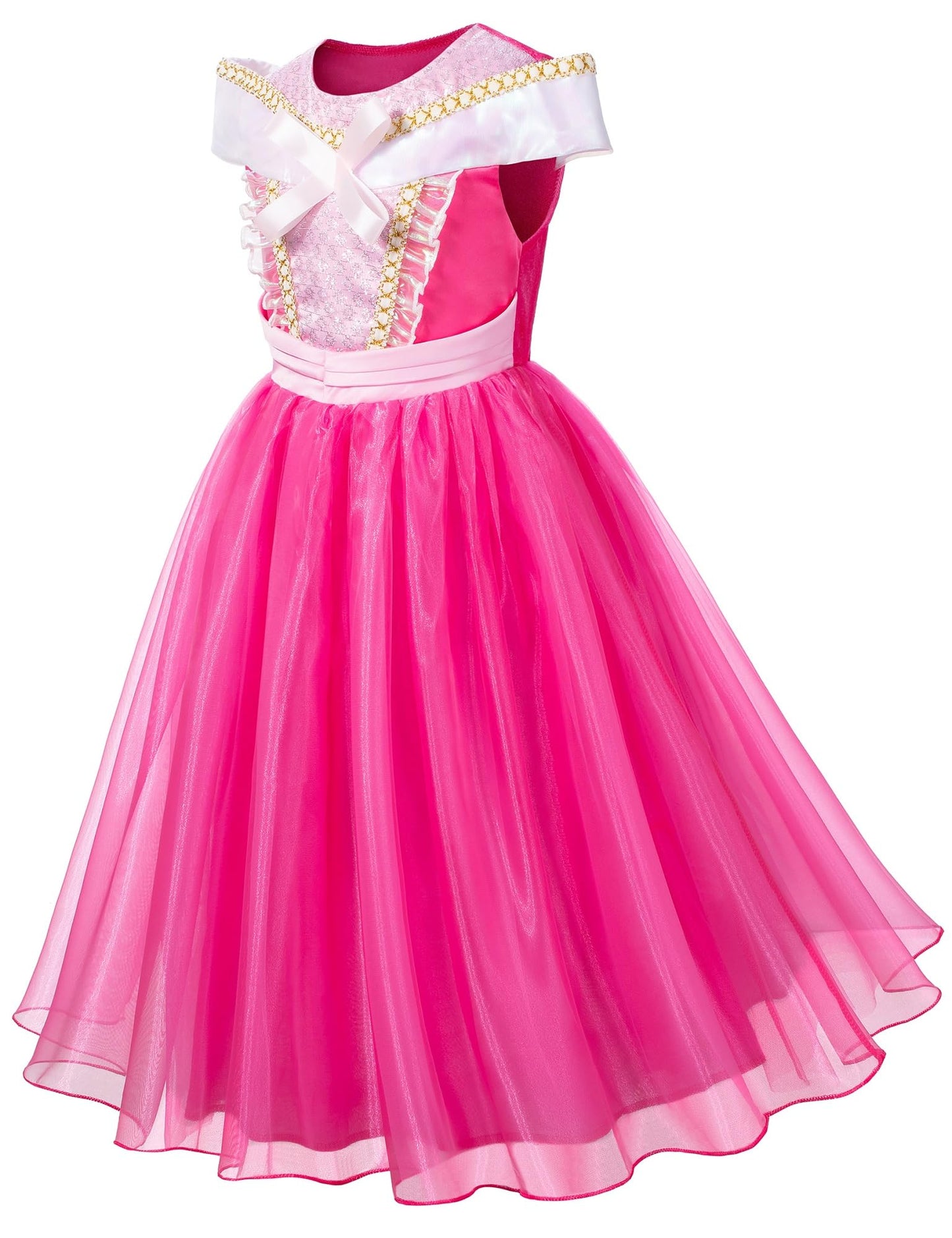 Light Up Princess Aurora Costume For Toddler Girls Dress Up - Led Light-Up Pink Sieeping Beauty Dress With Accessories For Birthday Halloween Cosplay 3T 4T