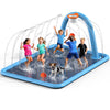 Octplay Splash Pad for Kids & Dogs, 102x87'' Large Sprinkler Pad Water Toys with Basketball Hoop, Thickened Non-Slip Splash Mat,