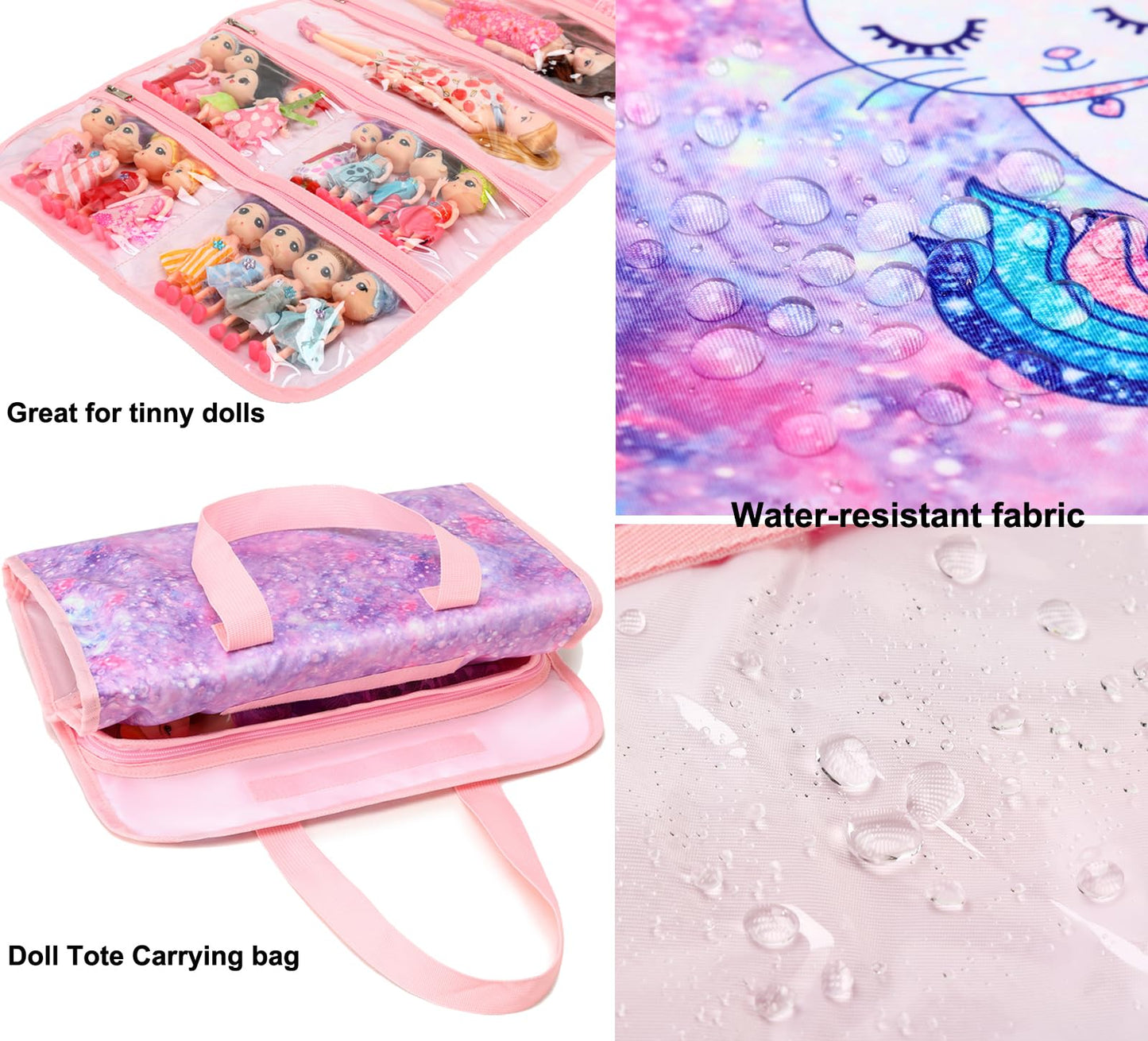 Jianya Dolls Storage Bag Toys Display Carrying Storage Organizer Clear View Compatible With All Surprise Dolls Small Toy, Cat Dr