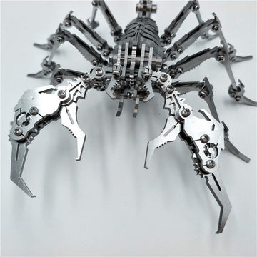 Puosuo 3D Metal Puzzle Scorpion Diy Model Kit, Puzzle Jigsaw Scorpion King 3D Stainless Steel Ornaments