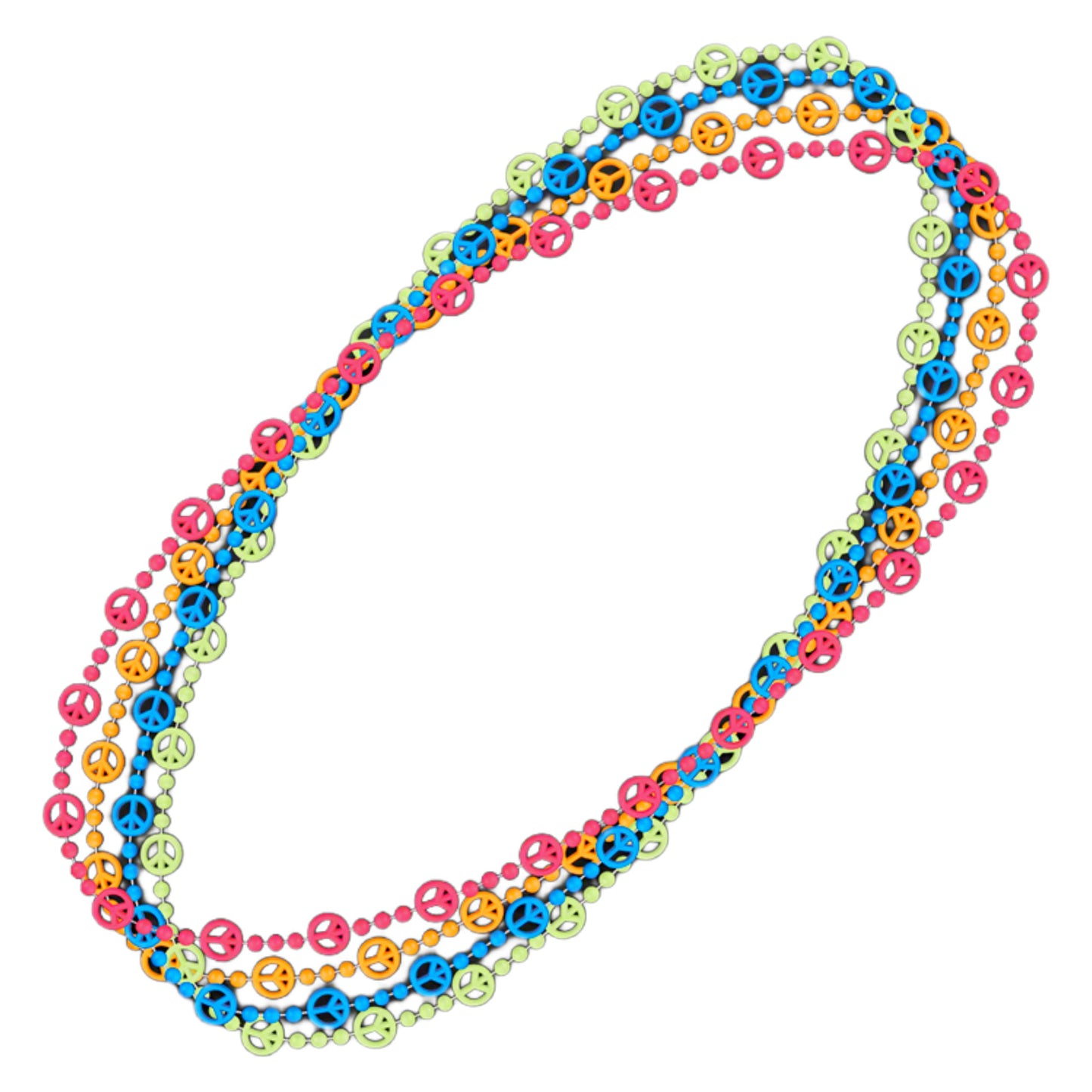 Blinkee Peace Sign Bead Necklace Assorted Pack Of 12