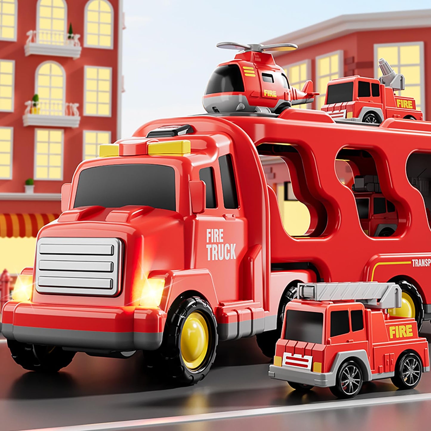 Bennol Toddler Trucks Toys For Boys Age 1-3 3-5, 5 In 1 Fire Car Truck For Girls 1 2 3 4 5 6 Years Old, Christmas Birthday Gift