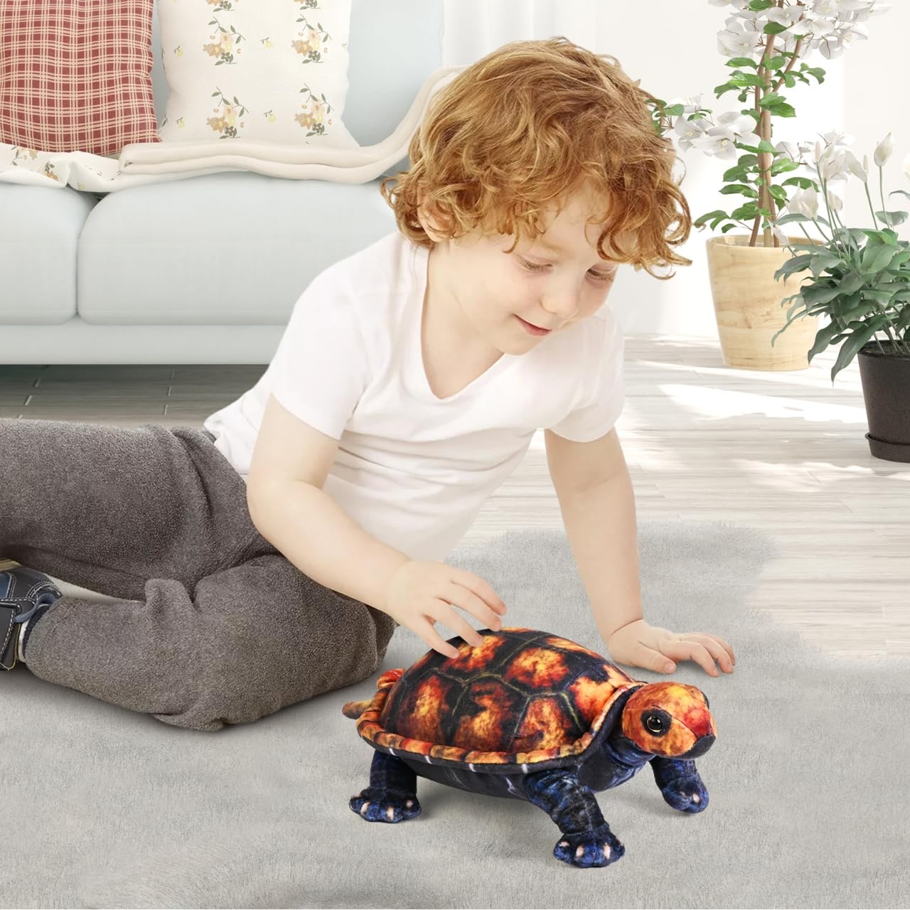 Madzee Plush Realistic Turtle Stuffed Animal Toy 10 Inches, Soft Plushie Christmas Birthday Gifts For Boys Girls Kids Toddlers