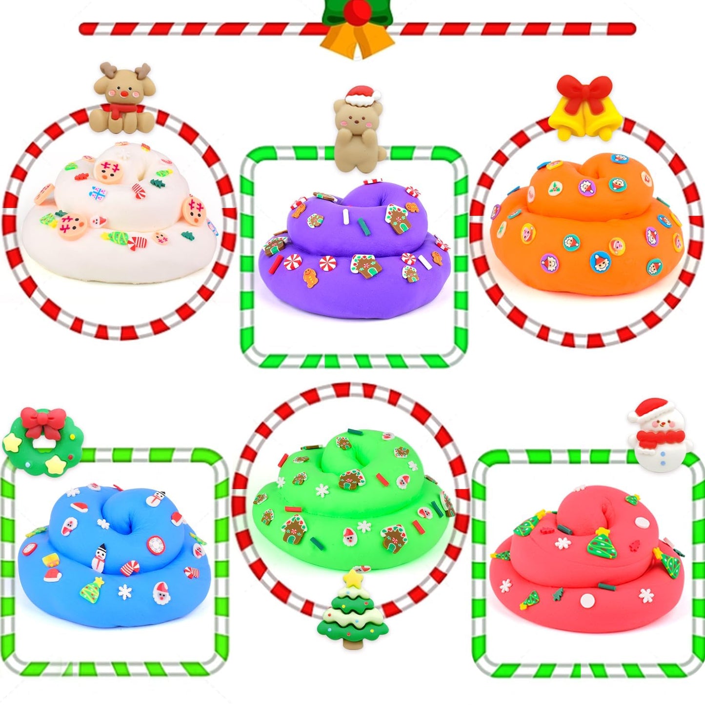 Christmas 6 Pack Butter Slime,Christmas Stocking Stuffers For Kids,Toys Kit Xmas Gifts For Classroom Party Favors For Girls Boys