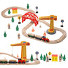 Sainsmart Jr. Wooden Train Set For Toddler, 41Pcs Wood Train Track W/Crane Fits Brio, Thomas, Melissa And Doug, Kids Wood Toy Train For Kids Ages 3+