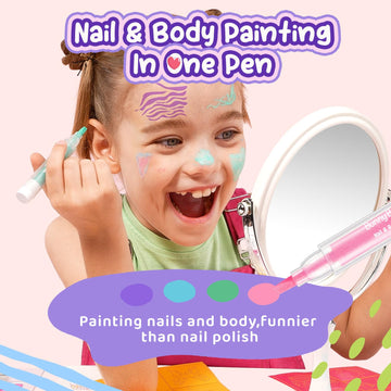 Face Painting Kit for Kids Makeup Set Toys, Washable Marker Girls Make Up Face Body Tattoo Pens, Toddler Toy Makeup Cosmetic for