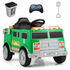 Costzon Ride on Garbage Truck, 12V Battery Powered Kids' Electric Vehicles w/Remote Control, Trash Bin/Shovel/Lights/Sound Effec