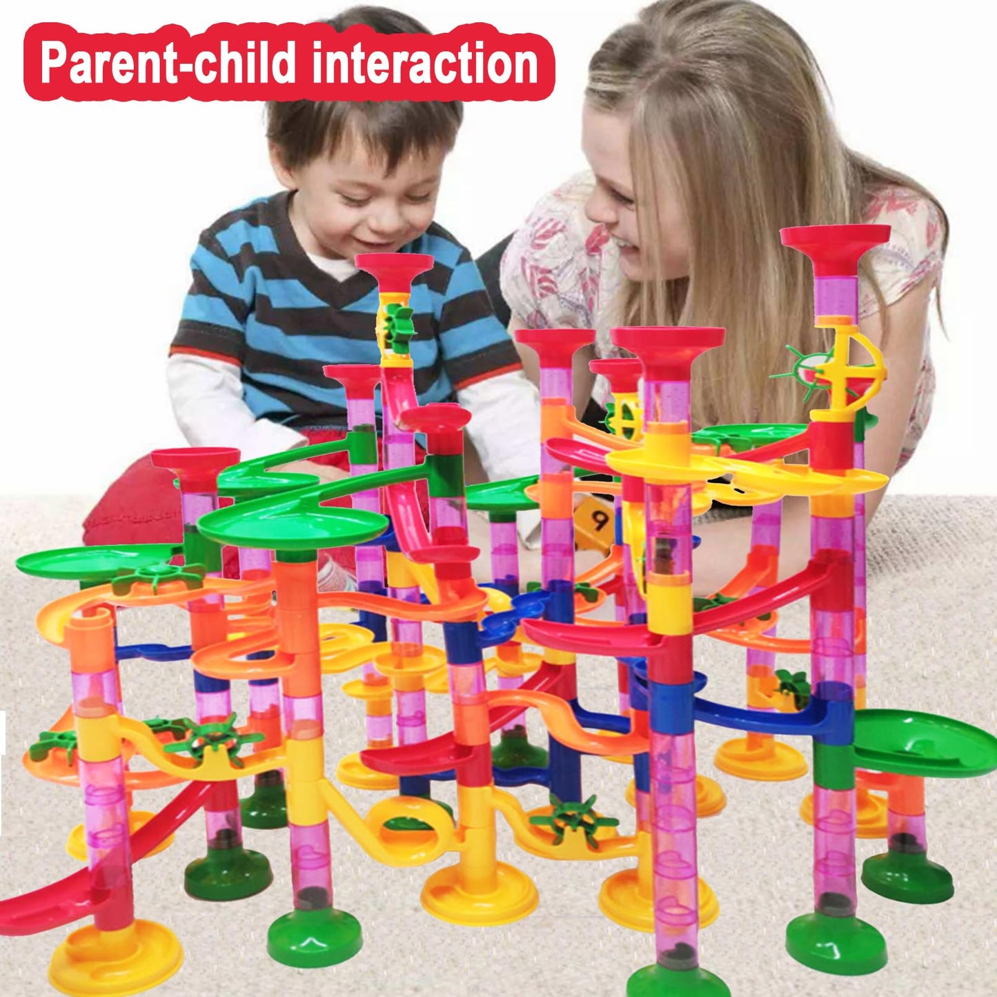 ailixinda Marble Toy Premium Set - 232 PCS STEM Building Blocks, 45 Marbles, Multicolor, 2"x3"x0.5" - Educational Fun for Kids