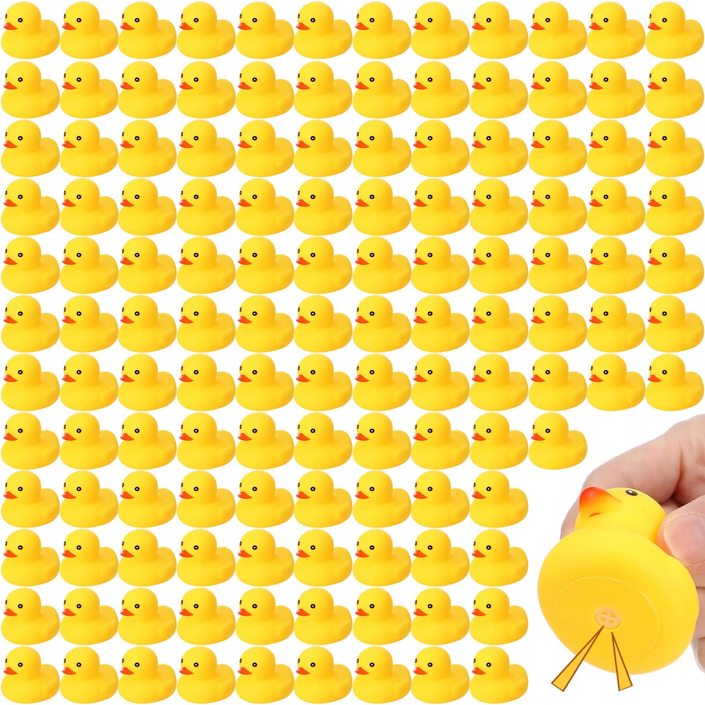 Zhanmai 300 Pcs Rubber Duck Bath Toys, Mini Float Squeak Ducks Bulk For Tiny Baby Shower Preschool Bathtub Toy Pool Party Supplies Birthday, Yellow(1.57 X 1.77 X 1.77 Inch)