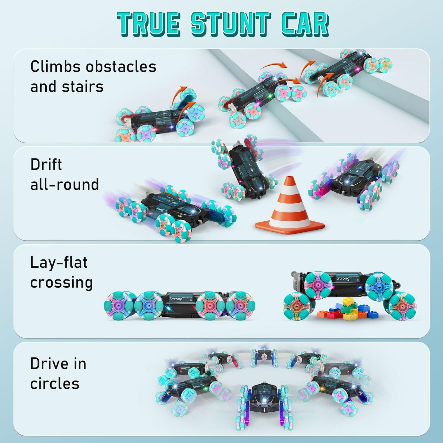 SAUFTTI 8WD Gesture Sensing Stunt Rc Cars Toys for Boys Age 6-13, Hand Remote Control Climbing Car, Toy for Kids 6 7 8 9 10 11 1