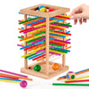 Montessori Game Wooden Board Game, 48 Colorful Sticks Dice Game For 3 4 5 6 Year Old, Kerplunk Game For Kids Math Educational To