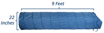 Pacific Play Tents Institutional 9 Foot X 22'' Crawl Tunnel For Indoor/Outdoor Fun, Blue