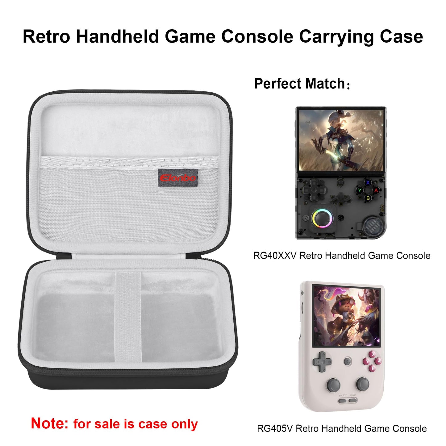 Elonbo Carrying Case For Anbernic Rg40Xxv/ Rg405V/ Rg406V Retro Handheld Game Console, Anbernic/ Giipgoop Rg 40Xxv Portable Gami
