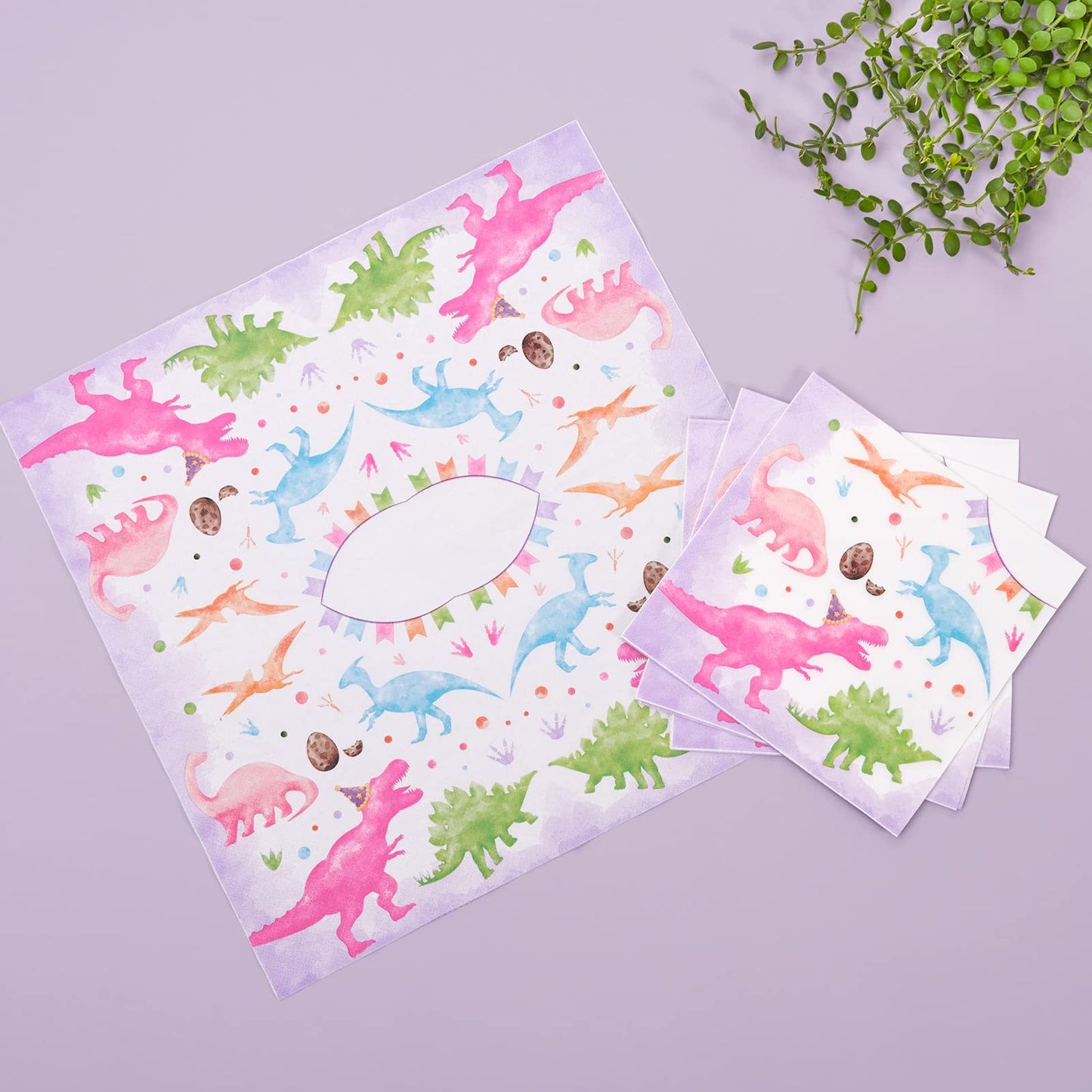 Wernnsai Watercolor Dinosaur Party Tableware Set - 64 Pcs Dinosaur Birthday Party Supplies For Girls Kids Disposable Party Pack Includes Dinner Dessert Cake Plates Napkins Paper Cups Serves 16 Guests