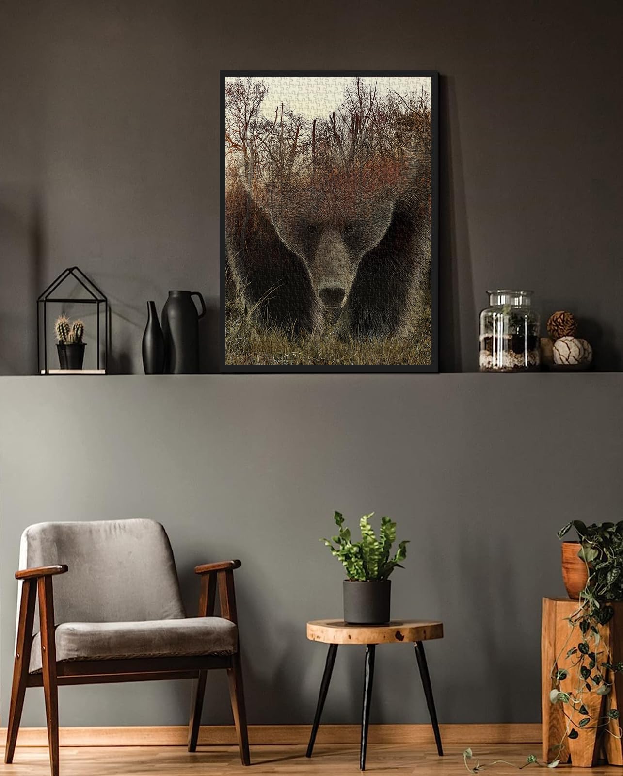 Animal Bear Jigsaw Puzzles For Adult 1000 Piece, Difficult Hard Impossible Puzzles For Adults, Nature Hunting Puzzle 1000 Piece
