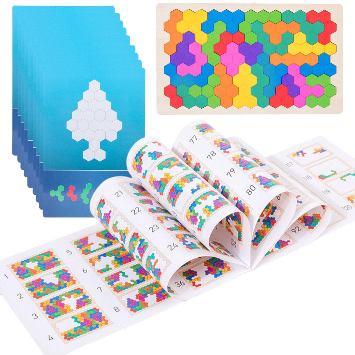 CALANDIS?Wooden Honeycomb Puzzle Logical Thinking Montessori Educational Toy for Kids | Wooden & Handcrafted Toys | Preschool To