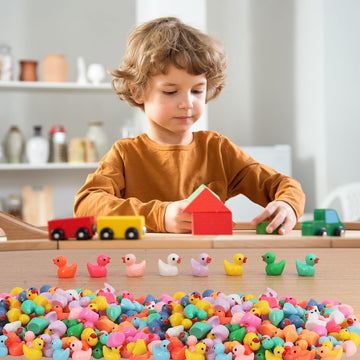 Dztian 350Pcs Big Mini Resin Duck Garden Duck Class Activity Micro Landscape Decoration Ducklings Toy House Prank Christmas Diy Decoration Craft Birthday Party (10 Colors)