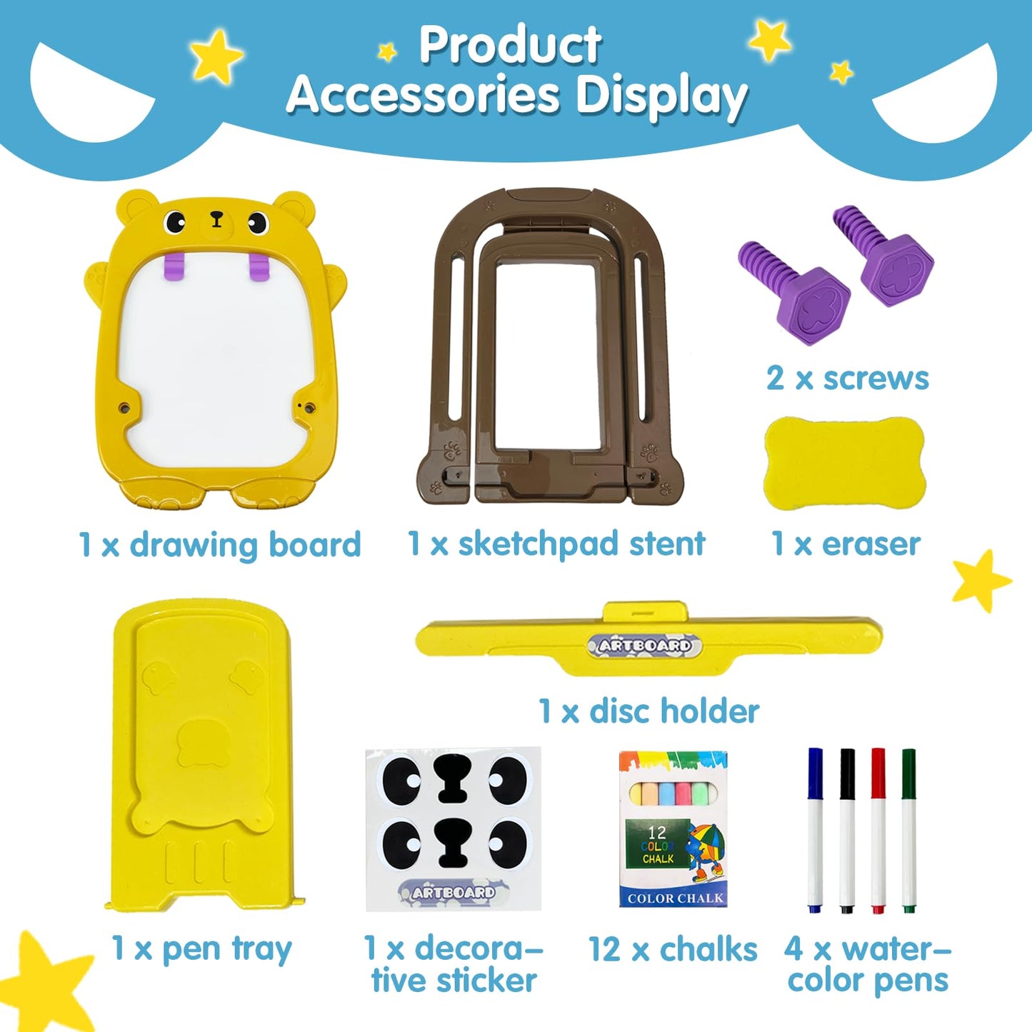 Talgic Kids Easel For Toddlers With Chalk Board And Dry Erase Easel, Easel For Toddlers Ages 2-4 & 5-8, Educational And Popular Gift Toys For Girls And Boys, Back To School Gifts For Students