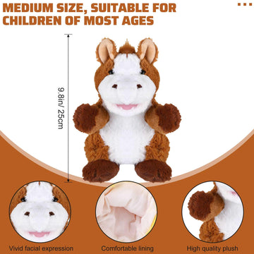 Liliful 6 Pieces Animal Hand Puppets Kids With Working Mouth Animal Puppets Toddler Plush Toy For Show Theater Birthday Easter Basket Stuffers(Farm Animal)