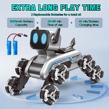 Wurycia Remote Control Robot Dog Toy For Kids,2.4Ghz 8Wd Gesture Sensing Stunt Rc Cars With Music & Light,Children Birthday Gift