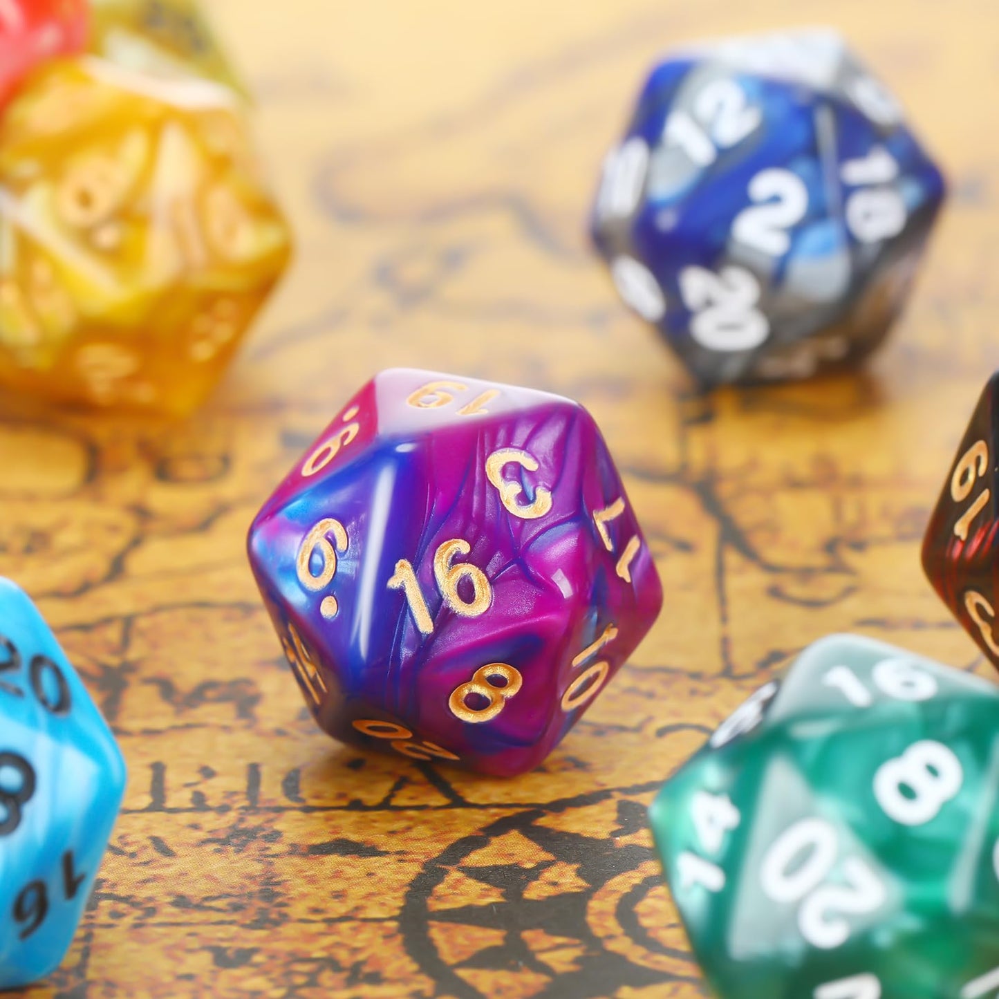 Skylety 200 Pieces Polyhedral Dice Sets with Black Pouch Compatible with RPG MTG Tabletop Role Playing Table Games Multi Colored