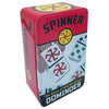 Front Porch Classics, Spinner Colored Dot Dominoes Set, On-The-Go Travel Storage Tin 2 To 8 Players Ages 8 To 99