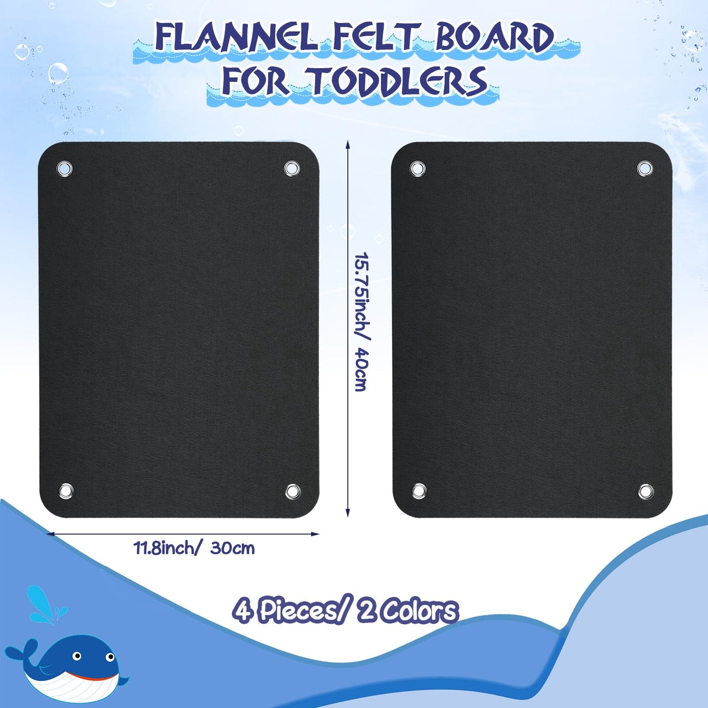 4 Pieces Felt Board for Toddlers Classroom Flannel Board Stories for Preschool Homeschooling, Kids Felt Story Activity Wall Hang