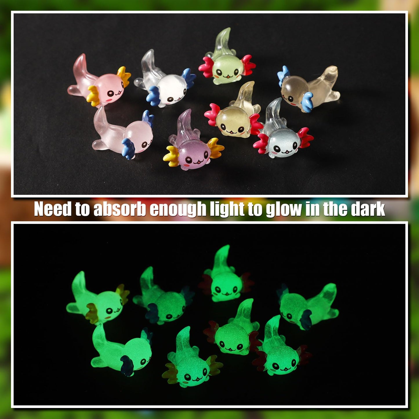 XIHIRCD 72pcs Mini Resin Axolotl Figurines, 2.45x2.25x1.5cm, Multicolor, Model 29458, Perfect for DIY Craft