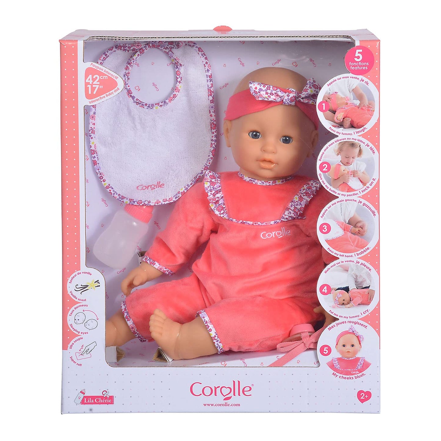 Corolle 9000150060 - Mon Grand Poupon Purple Chérie 42 Cm French Doll With Charm And Vanilla Fragrance