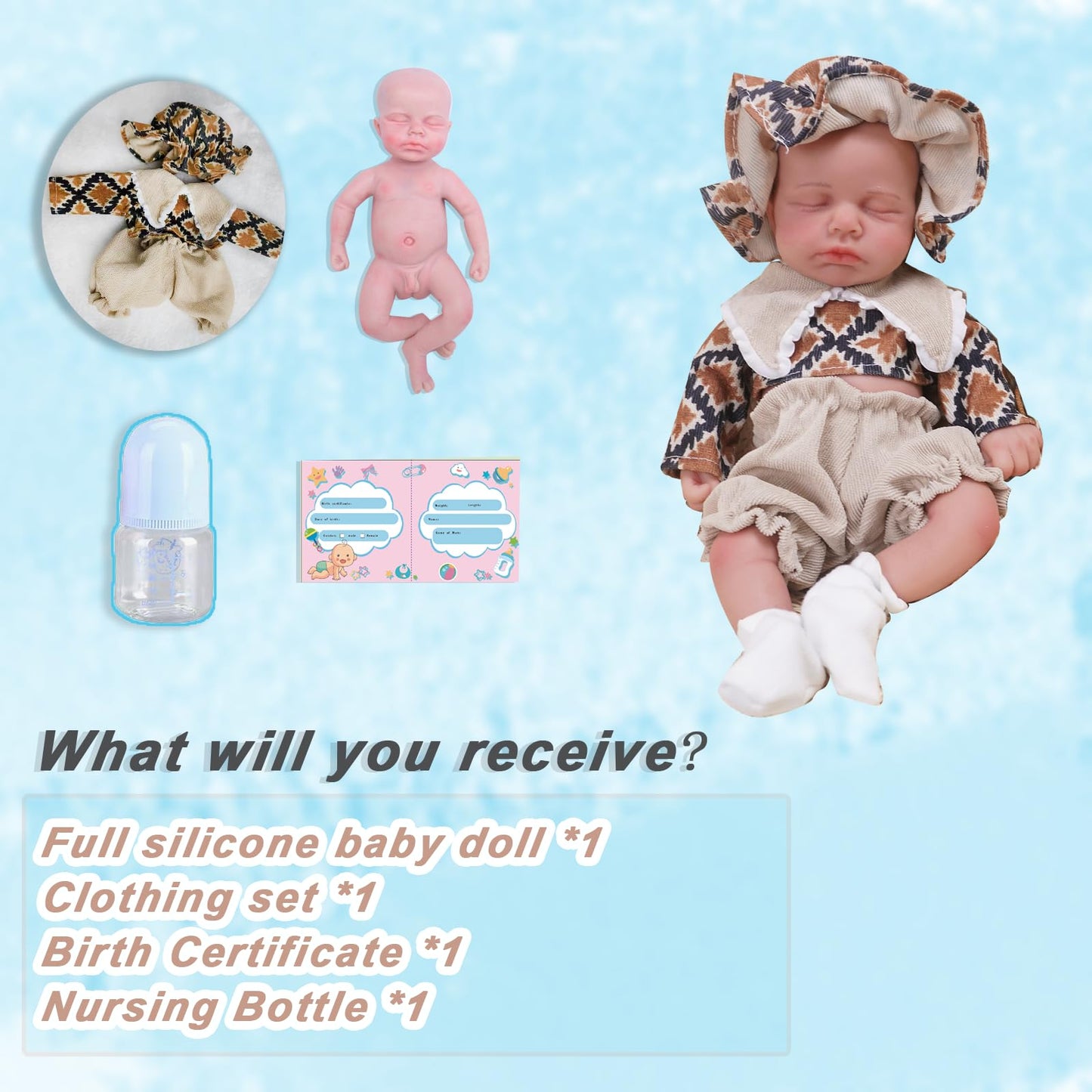 Kuiceo Reborn Baby Dolls That Lifelike -12 Inch Full Body Silicone Sleeping Baby Boy Handmade Face Realistic Body Details For Ch