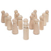 Wooden Peg Dolls 3-       10 Mom & 10 Dad Set Unfinished Birch Wooden Figures For People Crafts & Wedding Cake Toppers By Woodpe