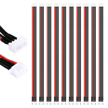 Injora Jst-Xh 10 Pcs 3S Balance Lead Extension, Lipo Battery Charger Extension Cable, Balance Plug Extension Lead Wire, 200 Mm 2