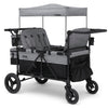 Jeep Wrangler Deluxe 4 Seater Stroller Wagon by Delta Children - Premium Grey Quad Stroller with Convertible Seats & Removable Canopy