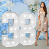 Imprsv Marquee Numbers Large 38Th-Birthday Decorations: 4Ft Light Up Number Party Decor 38 Year Old 83Rd Birthday Decoration Bac