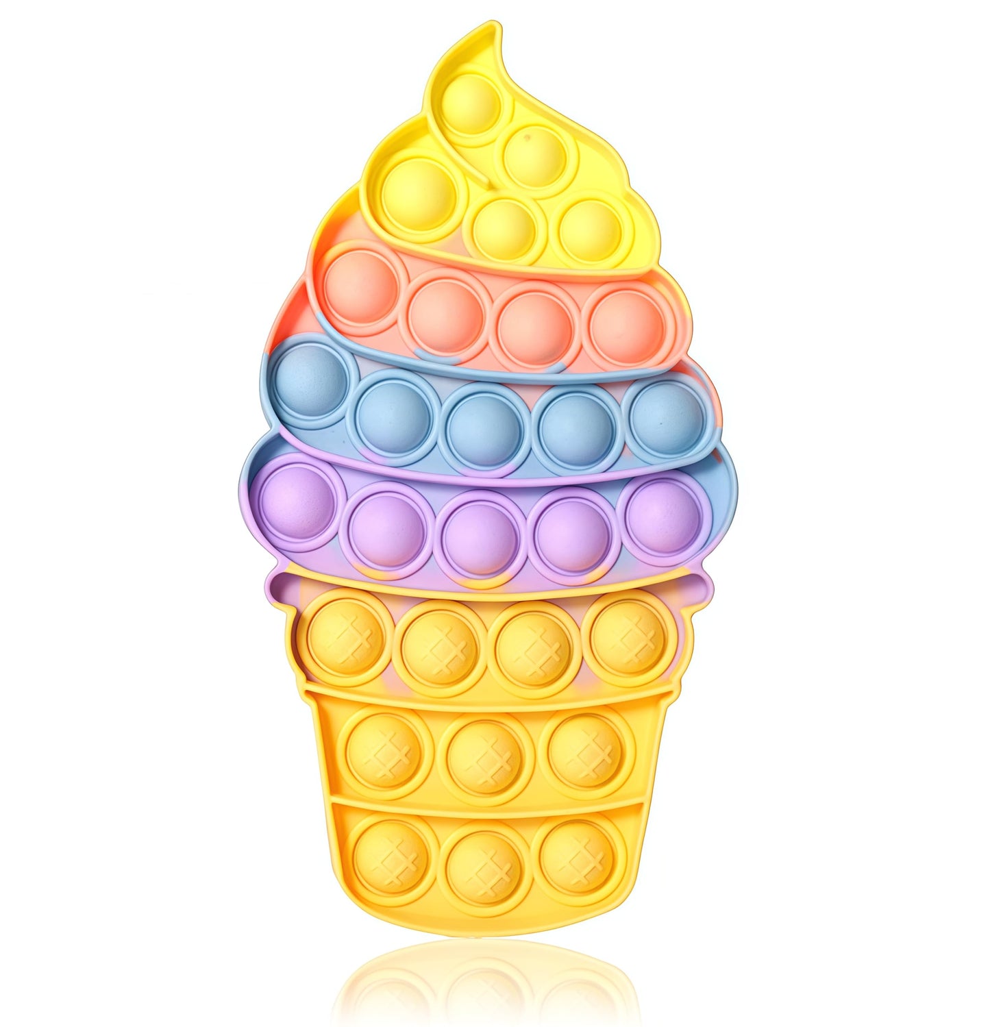 Kids Push Bubble Fidgets Toys, Cute Ice Cream Cone Sensory Toy Gift for Toddler Boys Girls Age 3 4 5-7 Party Favors Classroom Pr