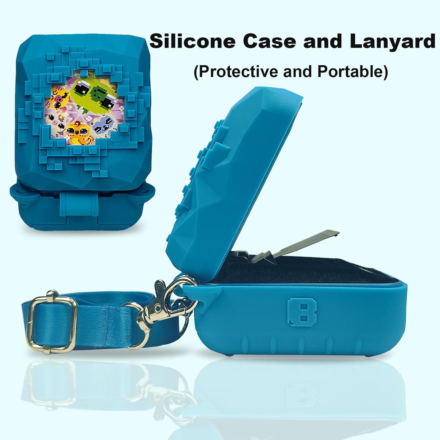 Silicone Cover Case For Bitzee Magicals Interactive Toy Digital Pet And Case, Protective Skin Sleeve For Bitzee Magicals Virtual Electronic Pets Accessories(Case For Bitzee Magicals Pet) (Blue)