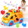 arscniek Toy Cars for Toddlers, Musical Learning Toys, Educational Baby Bus, Multicolor, Gifts for 1-4 Year Old Boys and Girls