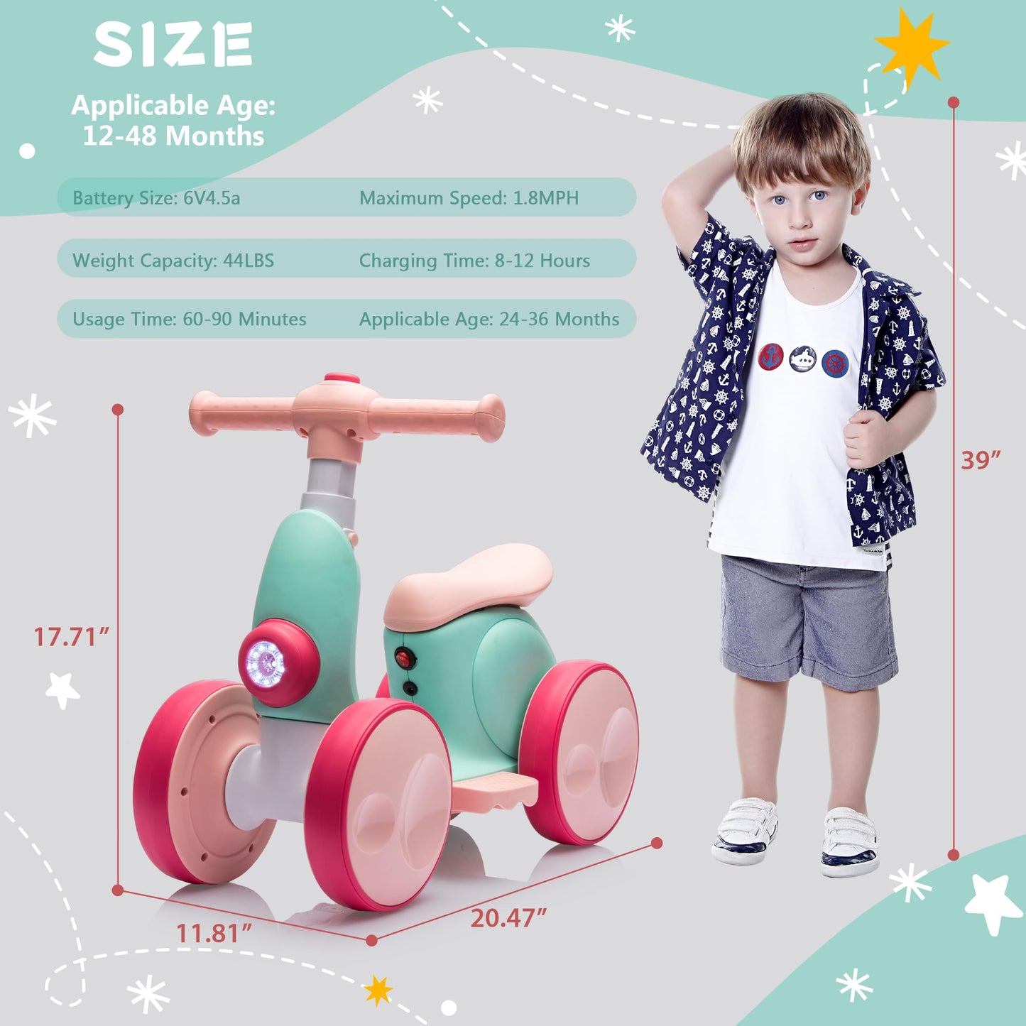 Joyrydz 6V Electric Baby Balance Bike With Bubble Machine,4 In 1 Toddler Balance Bike W/Remote For 1 Year Old Boys Girls Kids Bu