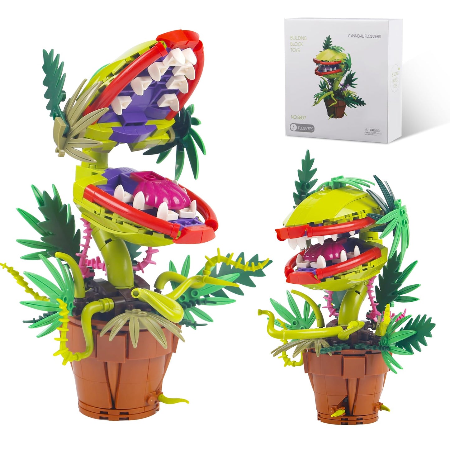 322Pcs Horrous Audrey The 2 Piranha Plant Cannibal Flower Building Toys Model Compatible With Lego Size,Unique Cannibal Flowers
