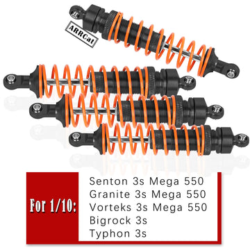 4PCS Full Aluminum Front Rear Shocks Upgrade Parts for 1/10 Big Rock 3s blx/Senton 3s blx 550/ Granite 3s blx 550/ Vorteks 3s bl