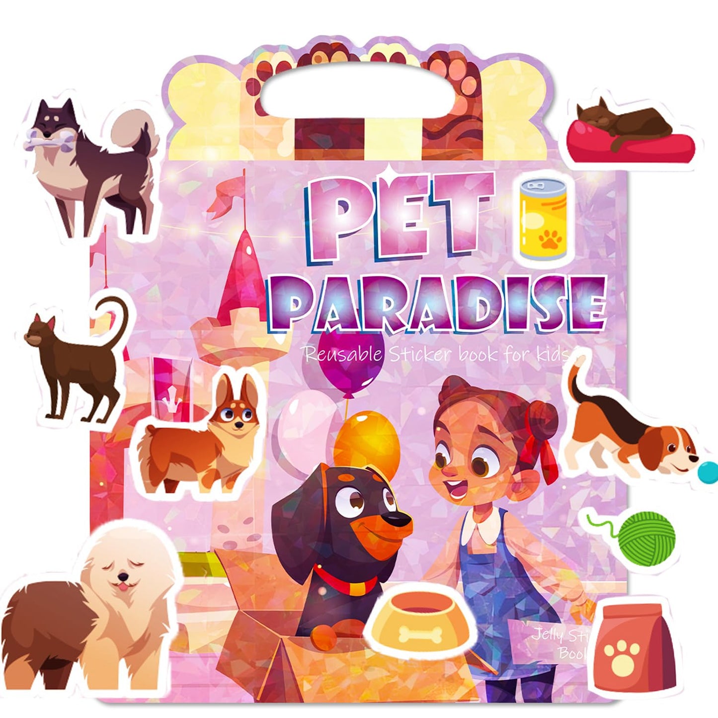 Reusable Sticker Books For Toddlers 2-4 Years, Sticker Books For Kids 1-3, Birthday Gifts For Kids Toddler Boys Girls Travel Toys (Pet Paradise)